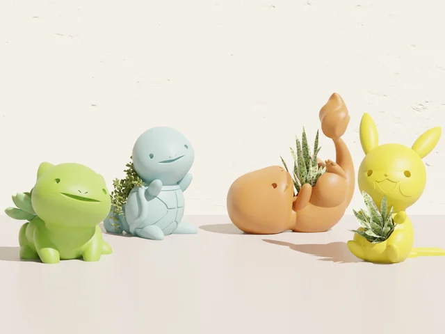 Pokémon bloempot set 4 stuks